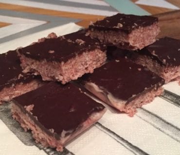 Low Carb Raspberry Coconut Chocolate Slice